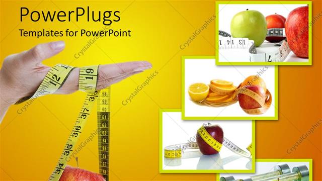  Presentation with diet - A beautiful depiction of apples and measuring tapes together