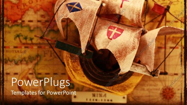  Presentation with boat - A beautiful depiction of a boat and a map in the background