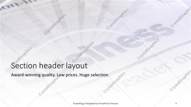 Section Header presentation slide layout