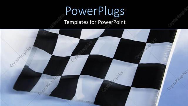  Presentation with checkered flag - A beautiful depiction of a checkered flag in the air