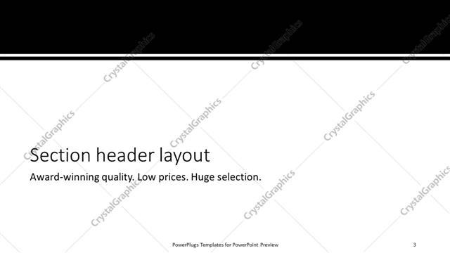 Section Header presentation slide layout