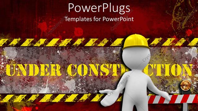  Presentation with worker - A beautiful depiction of a construction worker and construction signs