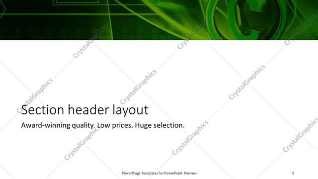 Section Header presentation slide layout