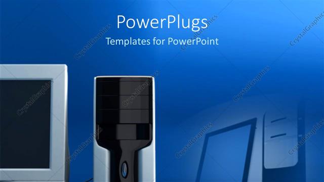  Presentation with desktop - A beautiful depiction of a desktop personal computer along with its reflection