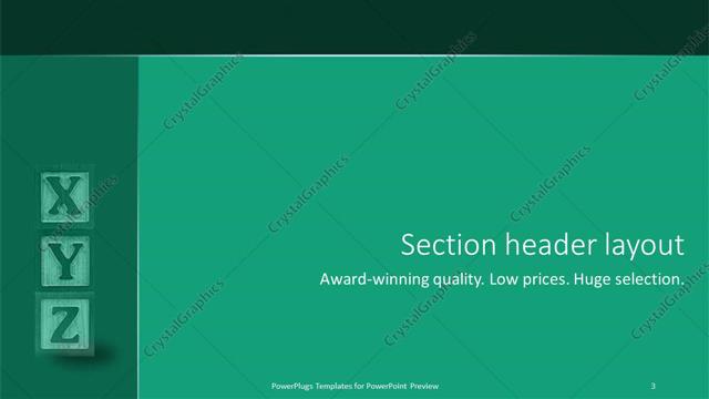 Section Header presentation slide layout