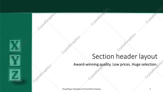 Section Header presentation slide layout