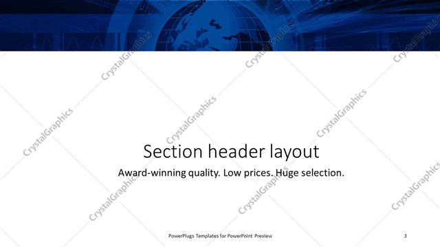 Section Header presentation slide layout
