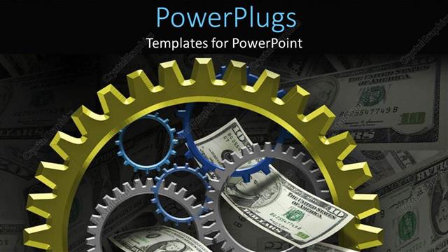  Presentation with money - A beautiful depiction of dollar notes along with gears