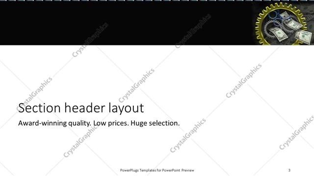 Section Header presentation slide layout