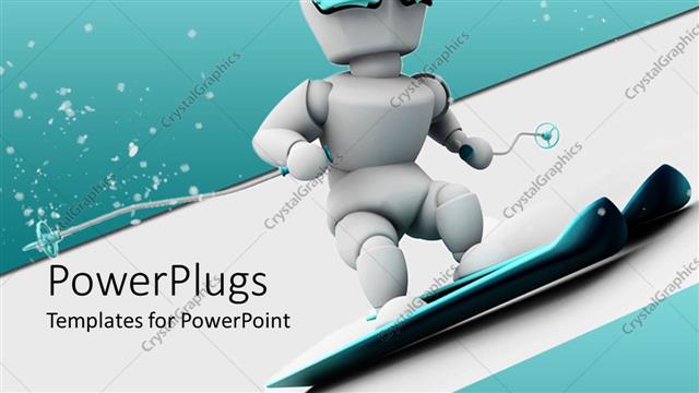  Presentation with skiing - A beautiful depiction of a figure skiing and snow behind it