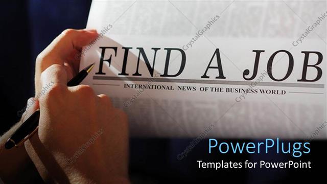  Presentation with job - A beautiful depiction of finding a job in a newspaper