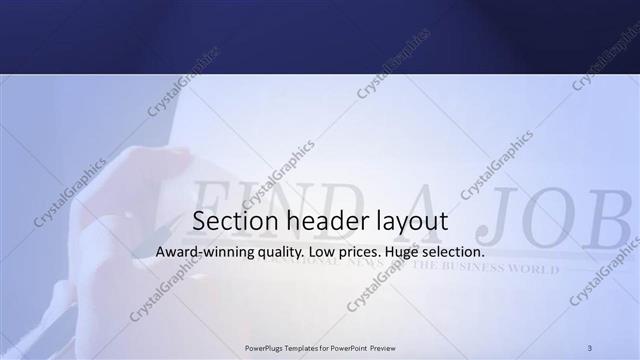 Section Header presentation slide layout