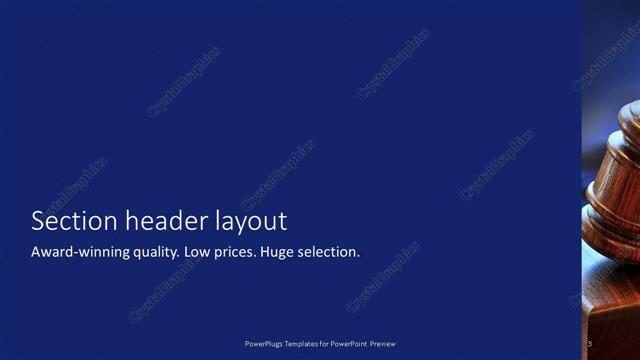 Section Header presentation slide layout