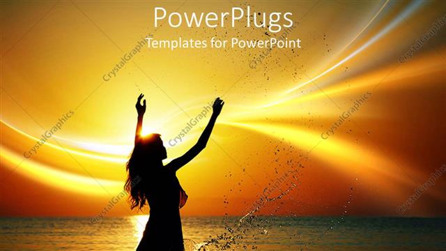  Presentation with beach - A beautiful depiction of a girl int he sea