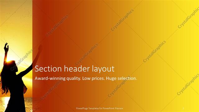 Section Header presentation slide layout