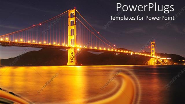  Presentation with bridge - A beautiful depiction of the Golden Gate bridge at night