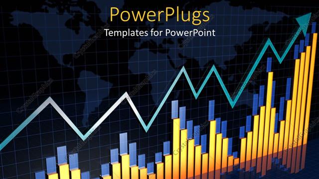 Presentation with growth chart - A beautiful depiction of a graphical chart with growth sign