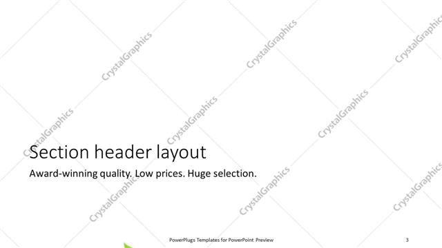 Section Header presentation slide layout