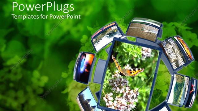  Presentation with cell phones - A beautiful depiction of a group of cell phones together along with greenery in the background