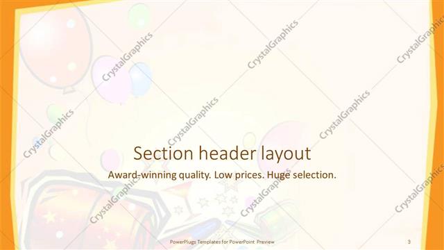 Section Header presentation slide layout
