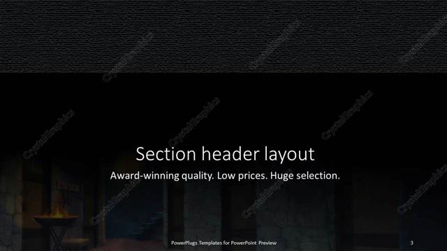 Section Header presentation slide layout