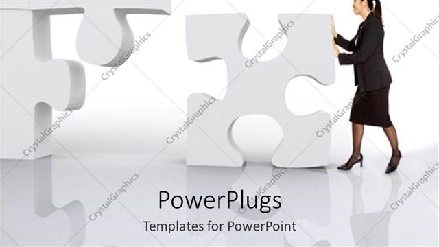  Presentation with puzzle pieces beautiful - A beautiful depiction of a lady arranging puzzle pieces