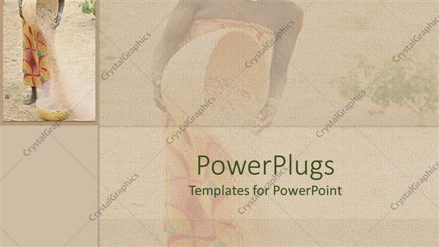  Presentation with africa - A beautiful depiction of a lady pouring grains with her reflection in the background