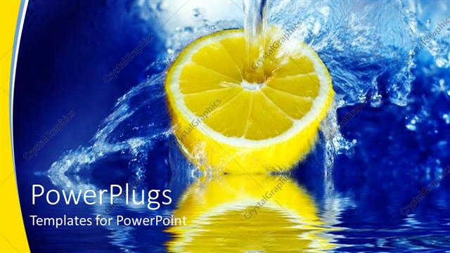  Presentation with lemon - A beautiful depiction of a lemon being splashed with water