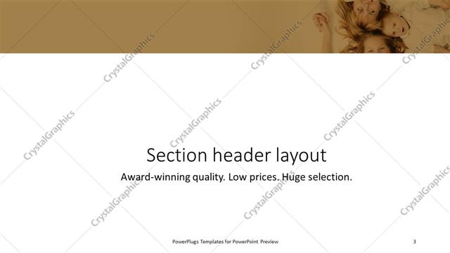 Section Header presentation slide layout