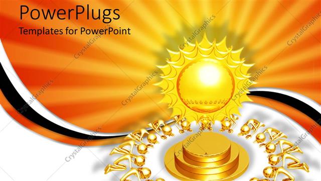  Presentation with sun star - A beautiful depiction of a number of figures together along with a shining star