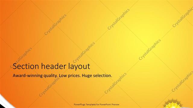 Section Header presentation slide layout