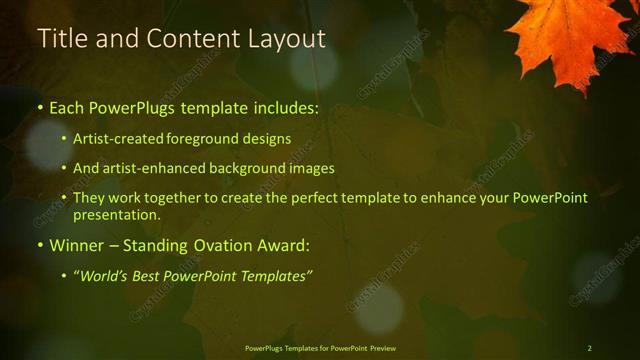 Title and Content presentation slide layout