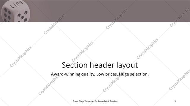 Section Header presentation slide layout