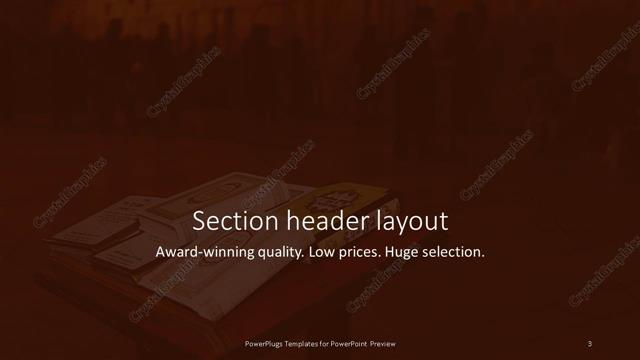 Section Header presentation slide layout