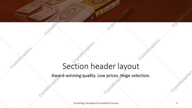 Section Header presentation slide layout
