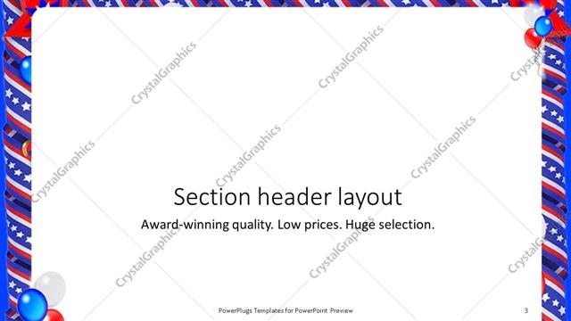 Section Header presentation slide layout