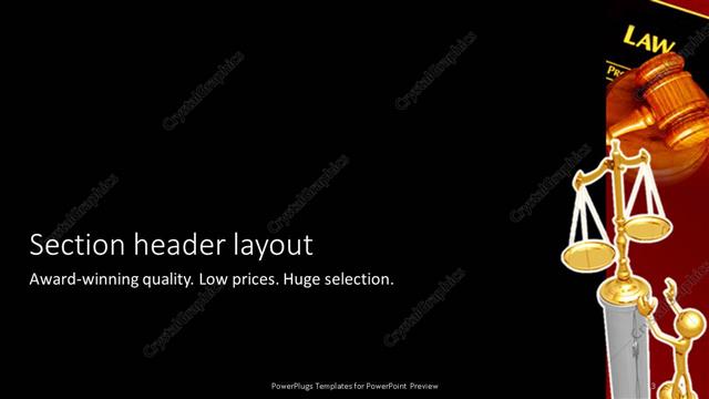 Section Header presentation slide layout
