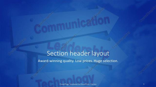Section Header presentation slide layout