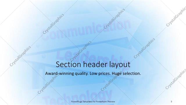 Section Header presentation slide layout