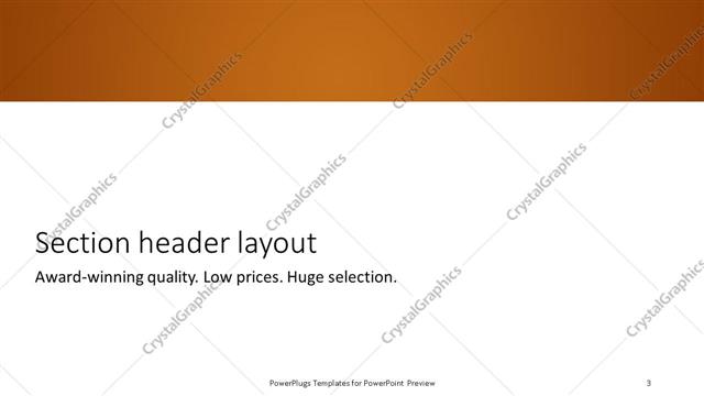 Section Header presentation slide layout