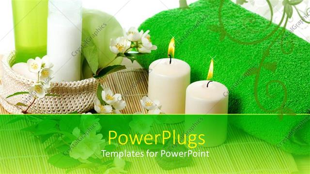  Presentation with candles - A beautiful depiction of spa products along with candles