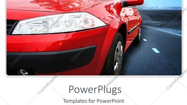  Presentation with sports car - A beautiful depiction  of a sports car on a road