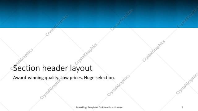 Section Header presentation slide layout