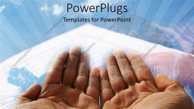  Presentation with praying hands - A beautiful depiction of two hands praying with clouds in the background