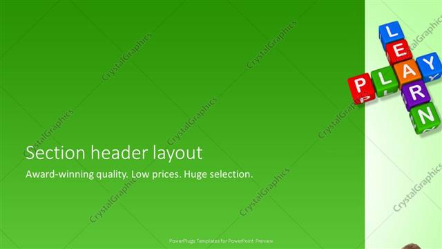 Section Header presentation slide layout