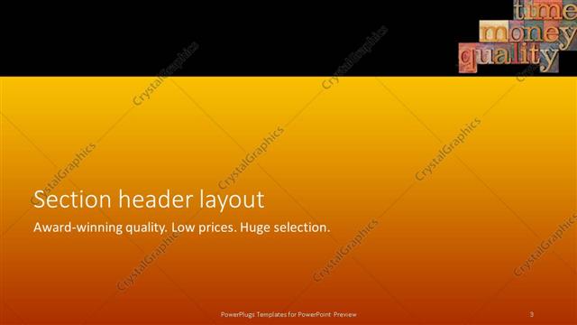 Section Header presentation slide layout