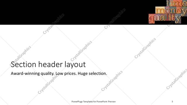 Section Header presentation slide layout