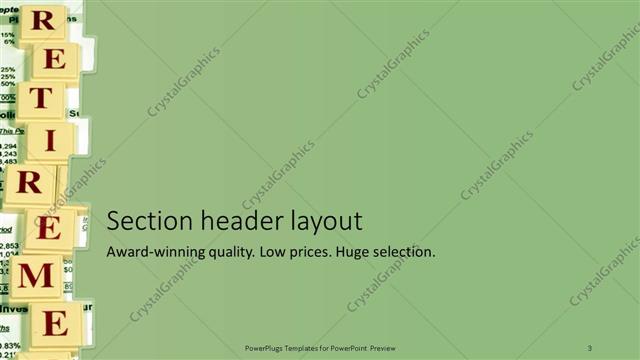 Section Header presentation slide layout