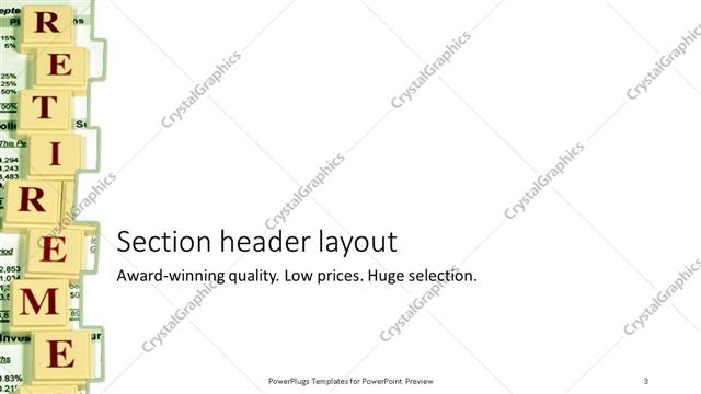 Section Header presentation slide layout