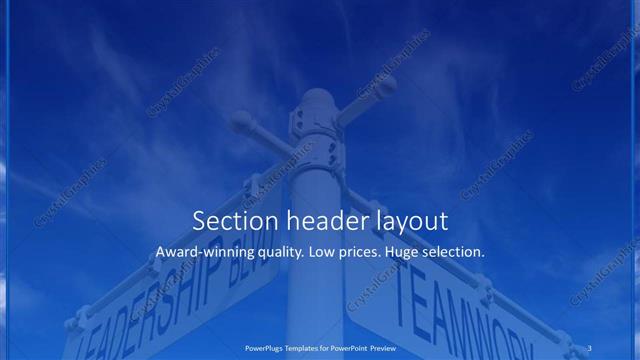 Section Header presentation slide layout